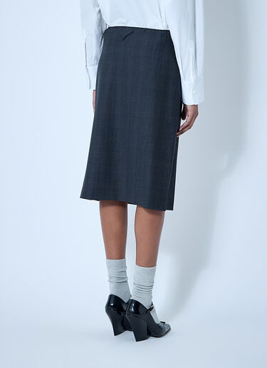 Prada Wool Midi Skirt Black pra0260022