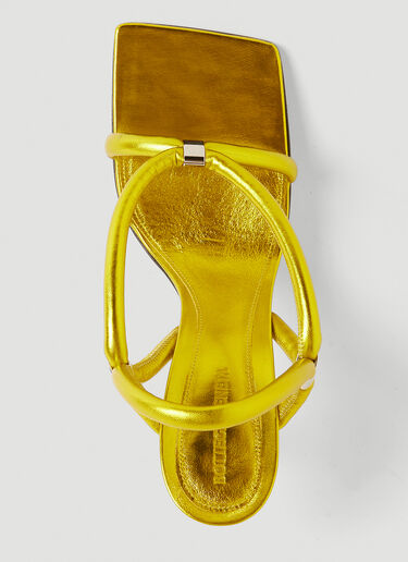 Bottega Veneta 弹力绊带高跟凉鞋 黄色 bov0251077