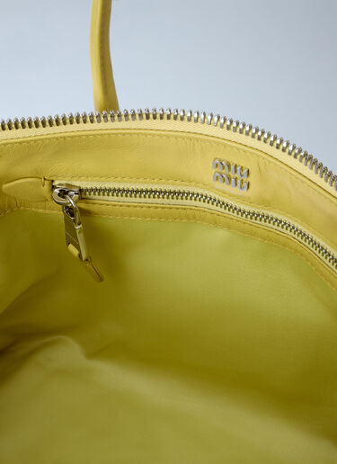 LN-CC® - Miu Miu: Leather Top Handle Bag - Yellow Miu Miu Leather Top Handle Bag Yellow miu0266102