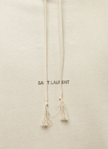 Saint Laurent Logo Hooded Sweatshirt Beige sla0143013