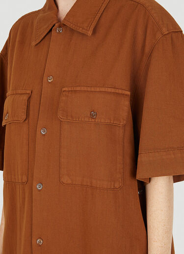 Lemaire Short Sleeved Denim Shirt Camel lem0250005