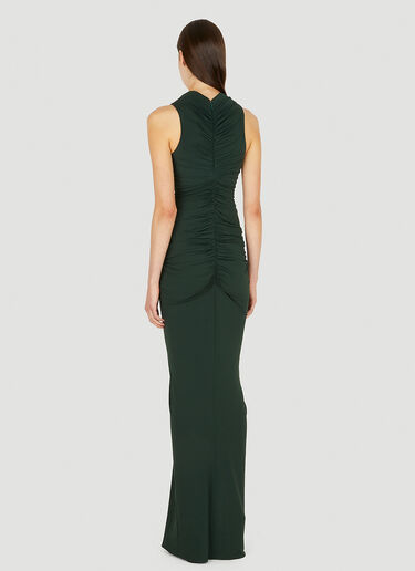 Saint Laurent Ruched Jersey Dress Dark Green sla0250005