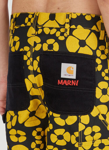 Marni x Carhartt フローラルプリントパンツ イエロー mca0150015