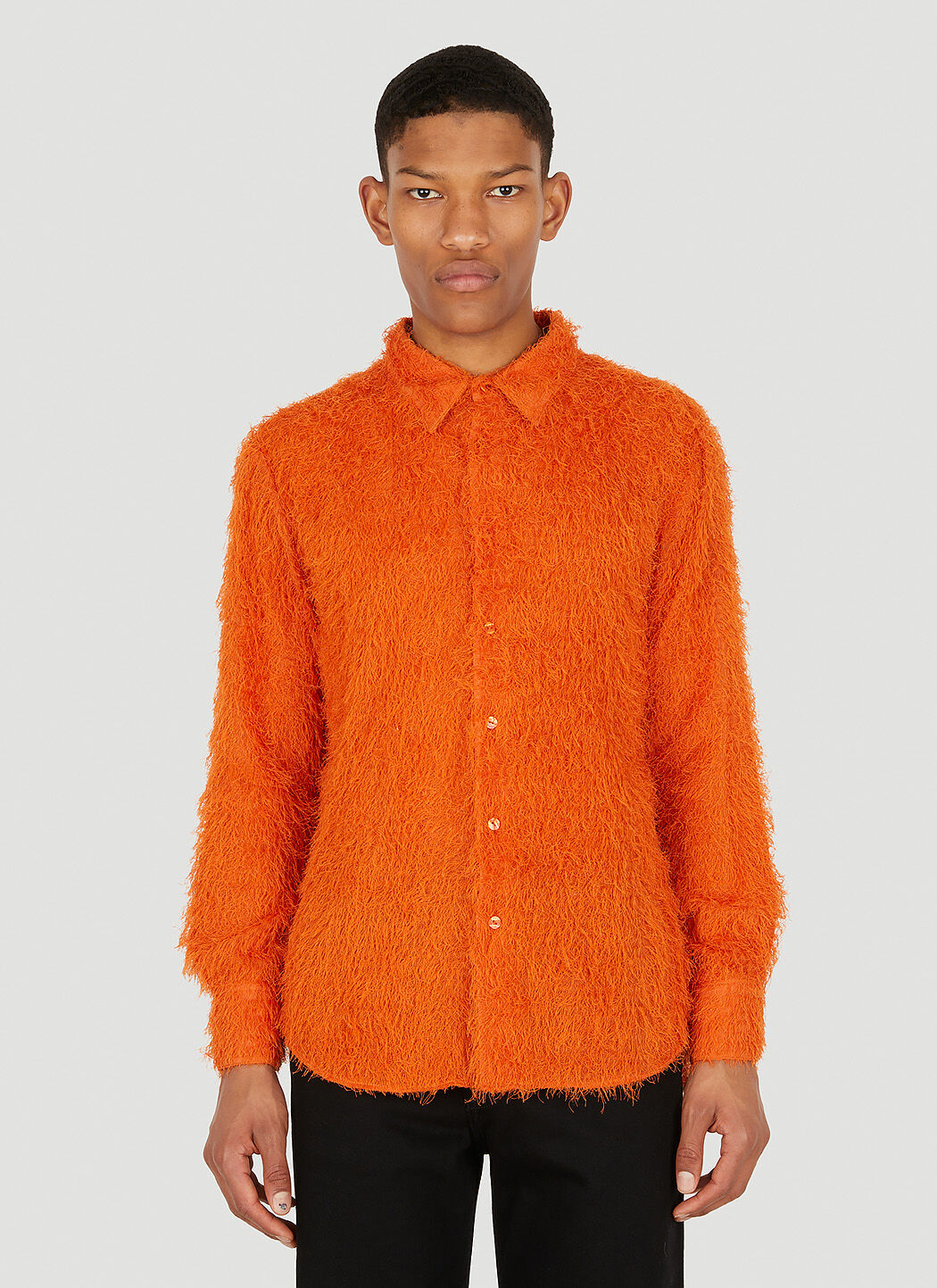Eckhaus Latta Wisp Button Up Shirt in Orange LN CC