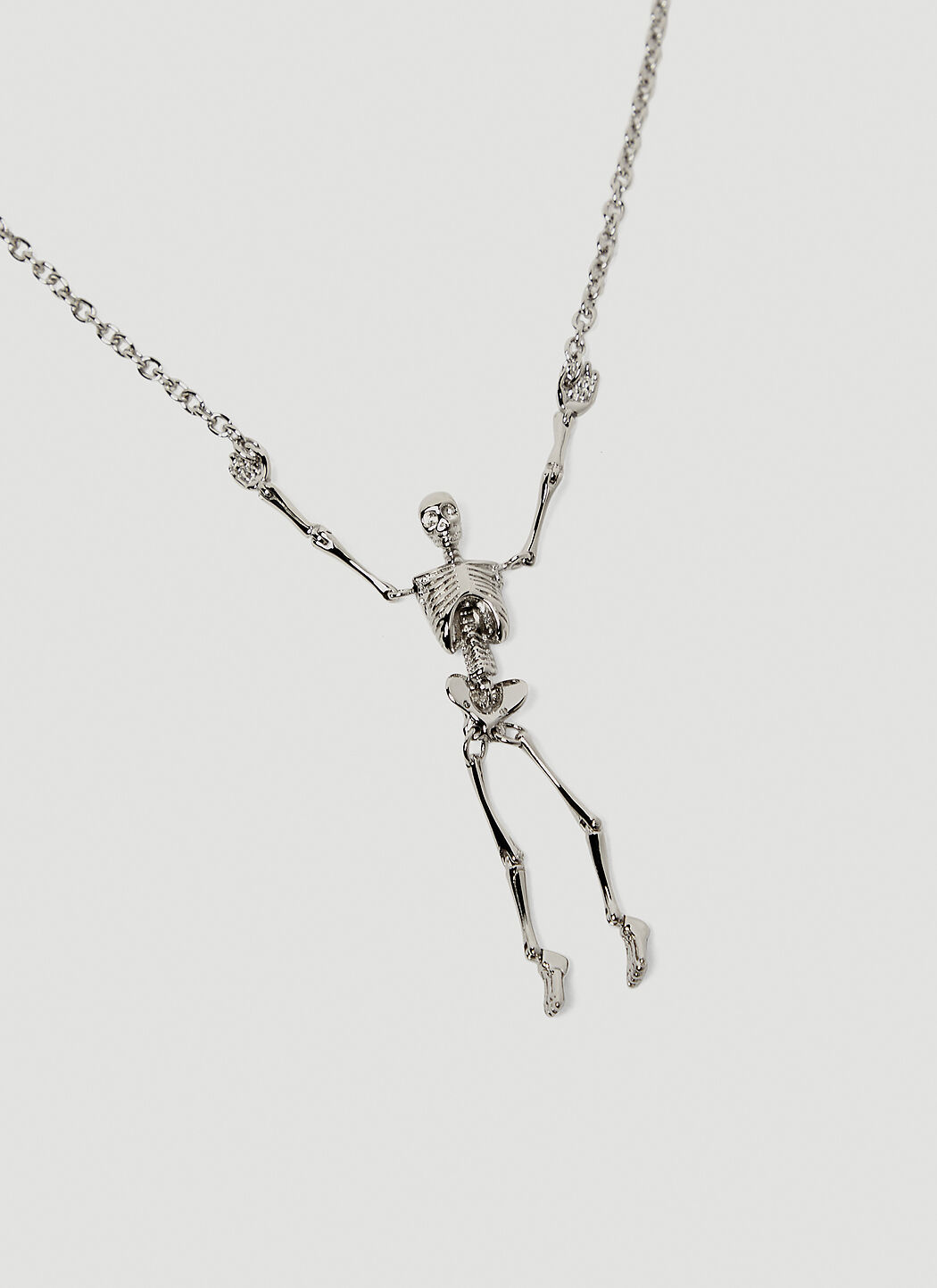 Vivienne Westwood Skeleton Pendant Necklace in Silver LN CC