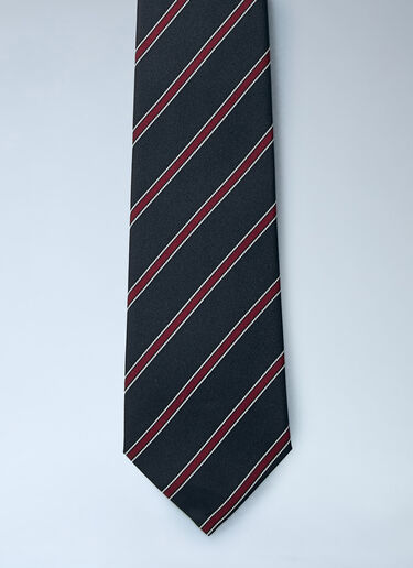 Saint Laurent 真丝条纹领带  酒红色 sla0260027