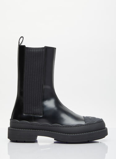 Gucci Interlocking G Leather Boots Black guc0254025