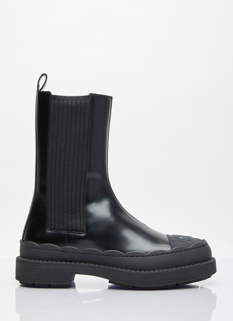Isa Boulder Interlocking G Leather Boots Black isa0254007