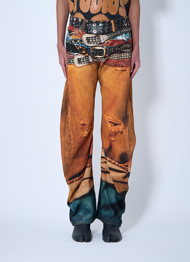 Acne Studios 2023 印花牛仔裤  橙色 acn0160010