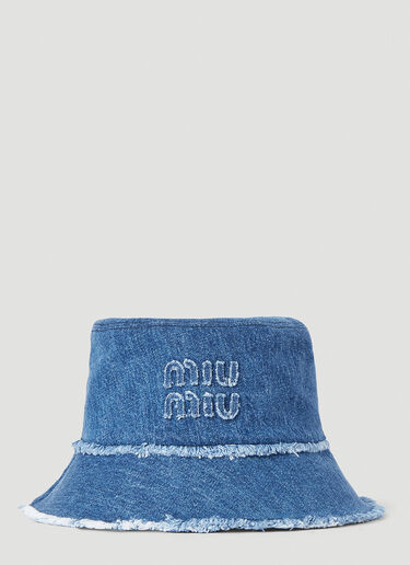 Miu Miu Logo Patch Denim Bucket Hat Blue miu0252051