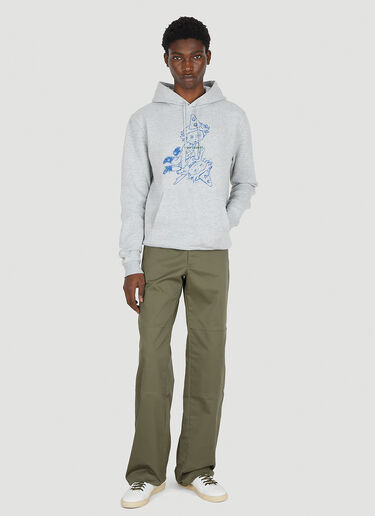 Saint Laurent Volume Class Hooded Sweatshirt Grey sla0149090