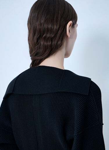 Rick Owens Dracu Cropped V Knit Black ric0263041