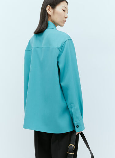 ウールギャバジンシャツ Jil Sander ウールギャバジンシャツ ブルー jil0255002