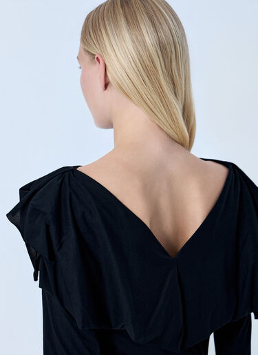 Yohji Yamamoto Supima Single Jersey Big Collar Top Black yoy0264009