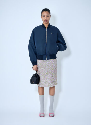 Prada Zip-Up Bomber Jacket Blue pra0264003