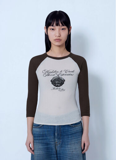 Acne Studios Raglan Sleeve Graphic T-Shirt Brown acn0265074