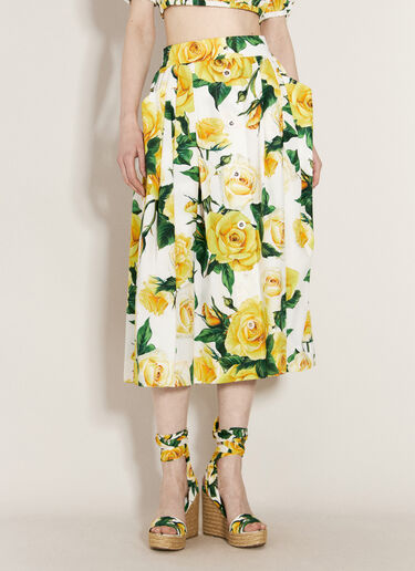 Dolce & Gabbana Circle Midi Skirt Yellow dol0255016