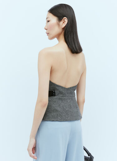 Wool Flannel Bustier Top Max Mara Wool Flannel Bustier Top Dark Grey max0254052