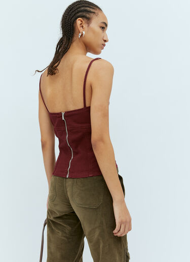 Blumarine Buckle-Strap Corset Top Burgundy blm0254004