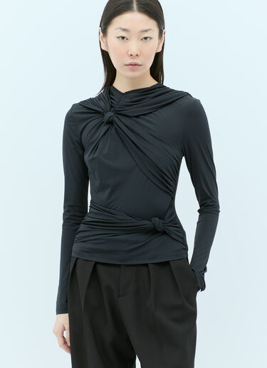Rokh Knotted Jersey Top Black rok0254001