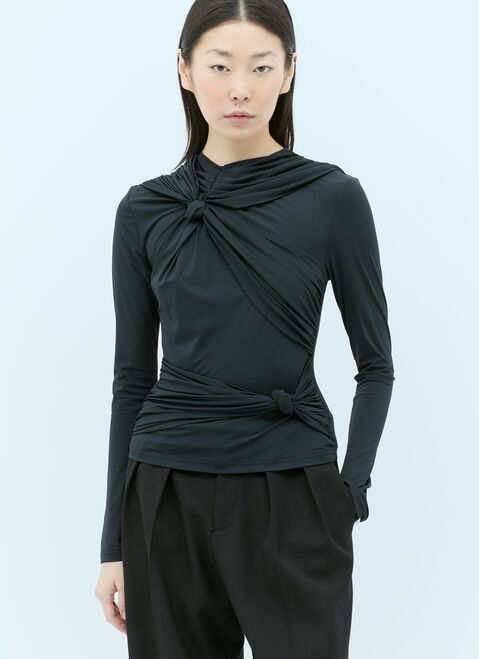 Rokh Knotted Jersey Top Black rok0254003