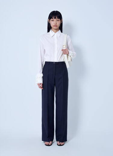 Jil Sander Wide-Leg Tailored Trousers Dark Blue jil0266004