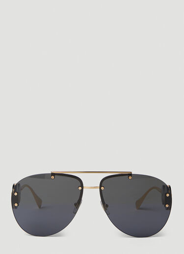 Versace Double Medusa Aviator Sunglasses Black lxv0251004