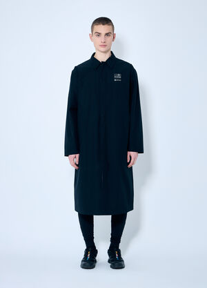 Homme Plissé Issey Miyake Logo Print Trench Coat Black hmp0159009