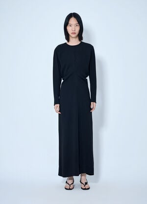 Toteme Long-Sleeve Slouch Waist Dress Black tot0265067