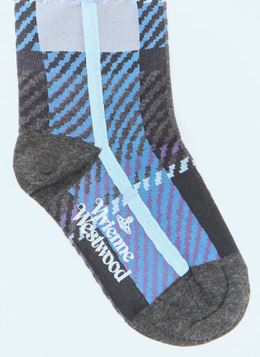 Vivienne Westwood Multi Tartan Knee-High Socks Blue vvw0258003