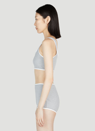 Logo Rib Crop Top Miu Miu Logo Rib Crop Top Grey miu0254028