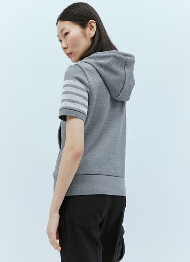 Knit Four Bar Hooded Sweatshirt Thom Browne Knit Four Bar Hooded Sweatshirt Grey thb0253022