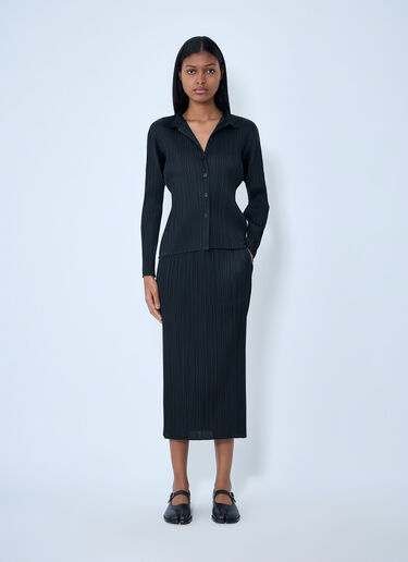 Pleats Please Issey Miyake Pleated Midi Skirt Black plp0263007