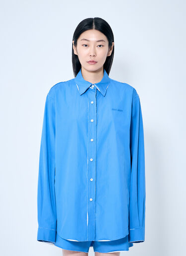 Miu Miu Raw Trims Poplin Shirt Blue miu0359001