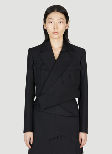 Alexander McQueen Asymmetric Military Blazer Black amq0252024