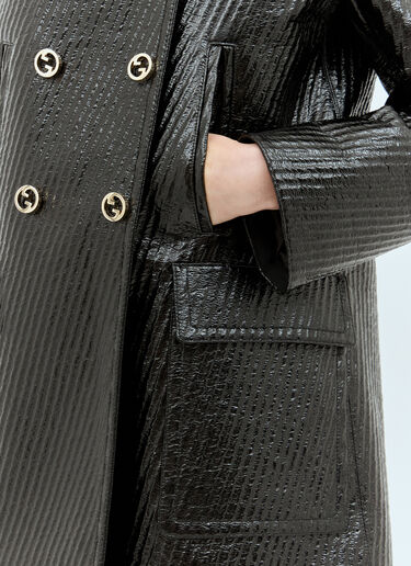 Gucci High-Shine Interlocking G Coat Black guc0257030
