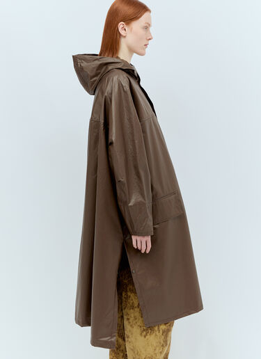 Lemaire Hooded Wax Rain Coat Brown lem0256001