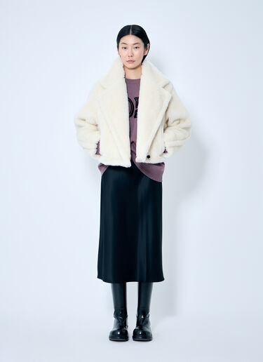 Max Mara Cropped Teddy Bear Icon Coat Cream max0259021