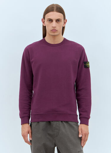 Stone Island Ribbed Sides Sweatshirt Purple sto0158047