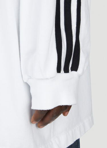 Balenciaga x adidas ロゴプリントロングスリーブTシャツ ホワイト axb0151015
