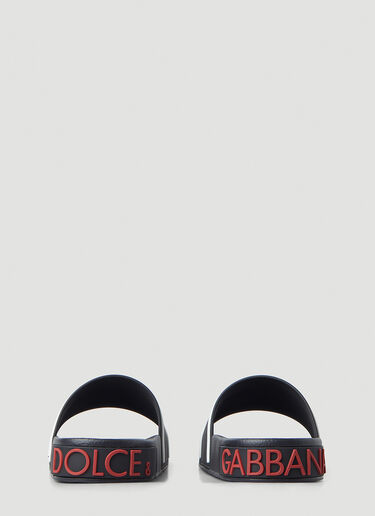 Dolce & Gabbana Logo Embossed Slides Black dol0245035