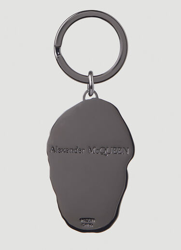 Alexander McQueen 浮雕骷髅钥匙圈 黑 amq0147083