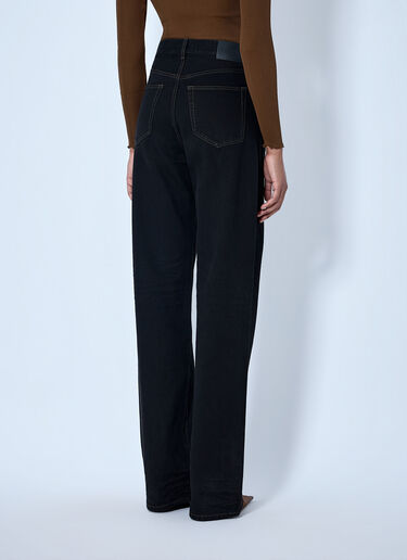 LN-CC® - Saint Laurent: V-허리 롱 배기 진 - 검정 Saint Laurent V-허리 롱 배기 진 검정 sla0264035
