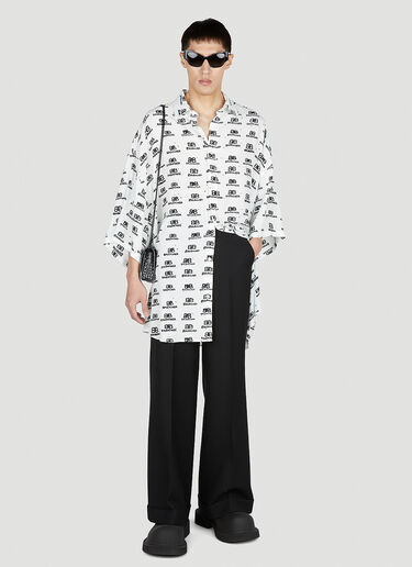 Balenciaga Oversized Logo Print Shirt White bal0151021