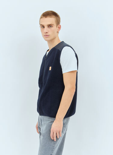 Nate Logo-Applique Shell-Trimmed Fleece Gilet A.P.C. Nate Logo-Applique Shell-Trimmed Fleece Gilet Blue apc0157013