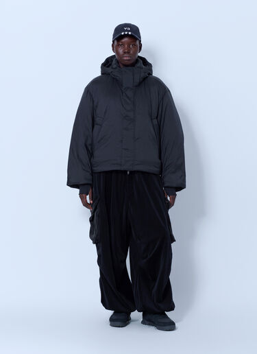 LN-CC® - Y-3: Hooded Puffer Jacket - Black Y-3 Hooded Puffer Jacket Black yyy0265007