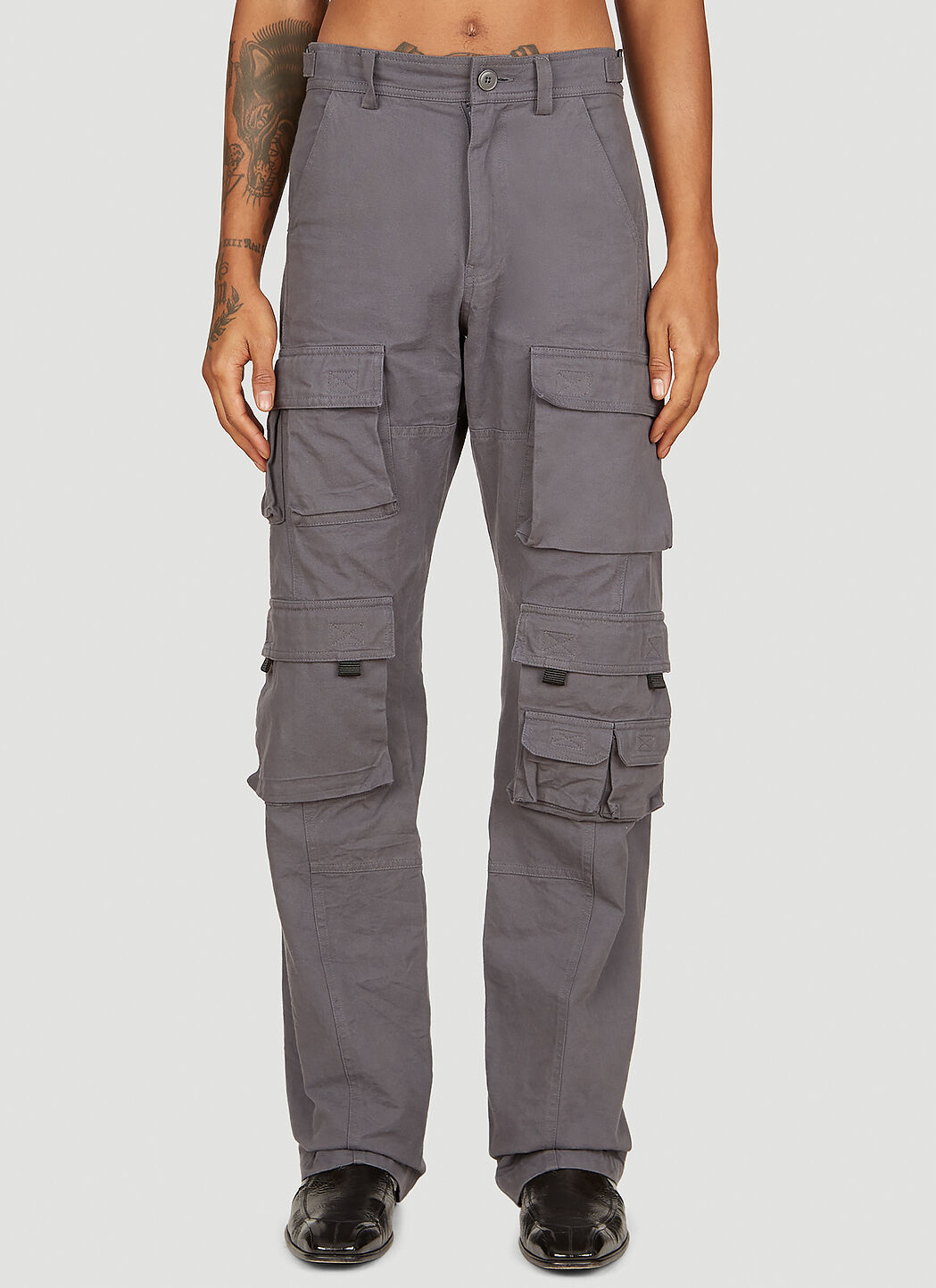 Martine Rose Twist Seam Cargo Pants Black mtr0156015