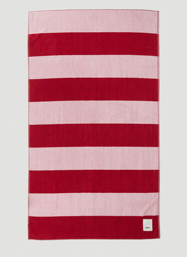 TEKLA Block Stripe 沙滩浴巾 红色 tek0349038
