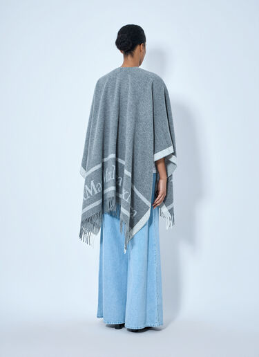 Max Mara Woven Fringe Poncho Grey max0265091
