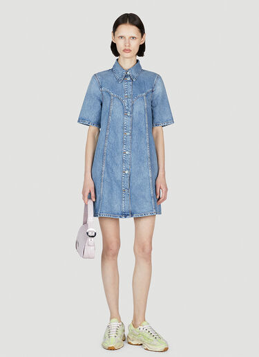 GANNI Vintage Wash Mini Dress Blue gan0252018